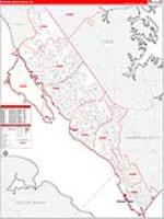Newport News, Va Carrier Route Wall Map